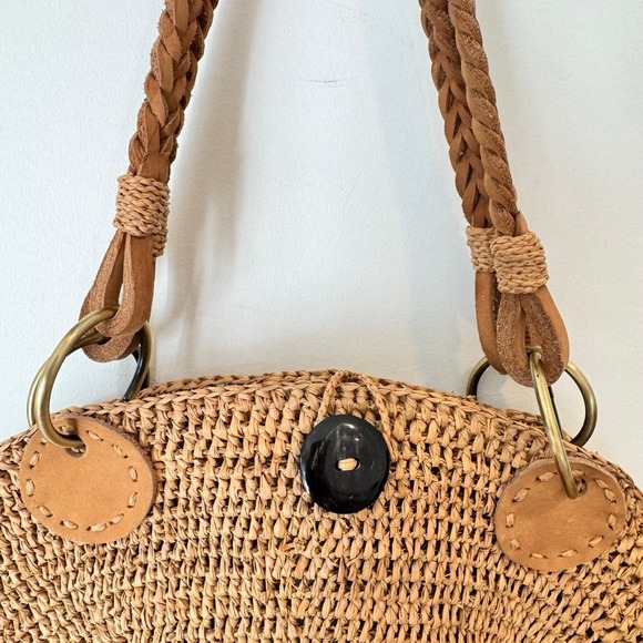 Sans-Arcidet Paris Large Nova Raffia Round Tote Bag Hand-Woven Corroon Collab - Picture 4 of 8
